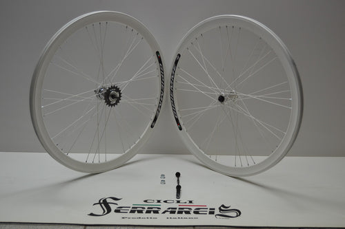 Ruote bici 28x1.3/8-5/8 fixed 1v bianchi Gipiemme contro pedale 40mm personalizzabile