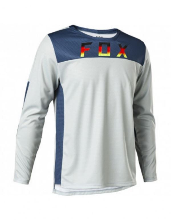 MAILLOT FOX DEFEND LS BEIGE BLEU TAILLE : L