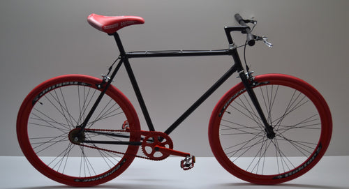 Bici 28 nero rosso single speed personalizzabile