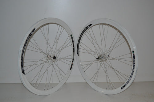 Ruote o cerchi fixed single speed scatto fisso bianche da 40mm alluminio 1v personalizzabile