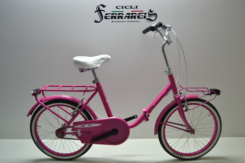 Bici 20 pieghevole fucsia bianco personalizzabile