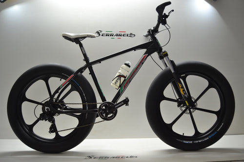 Fat bike 26x4 bici 6 razze nera