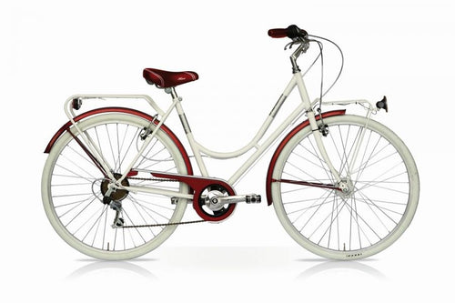 Vintage Bicycle 26 Woman 6V White Bordeaux Mercurius