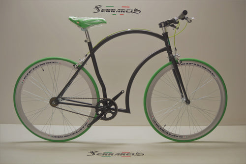 Bici fixed 28 da uomo single speed nero verde personalizzabile