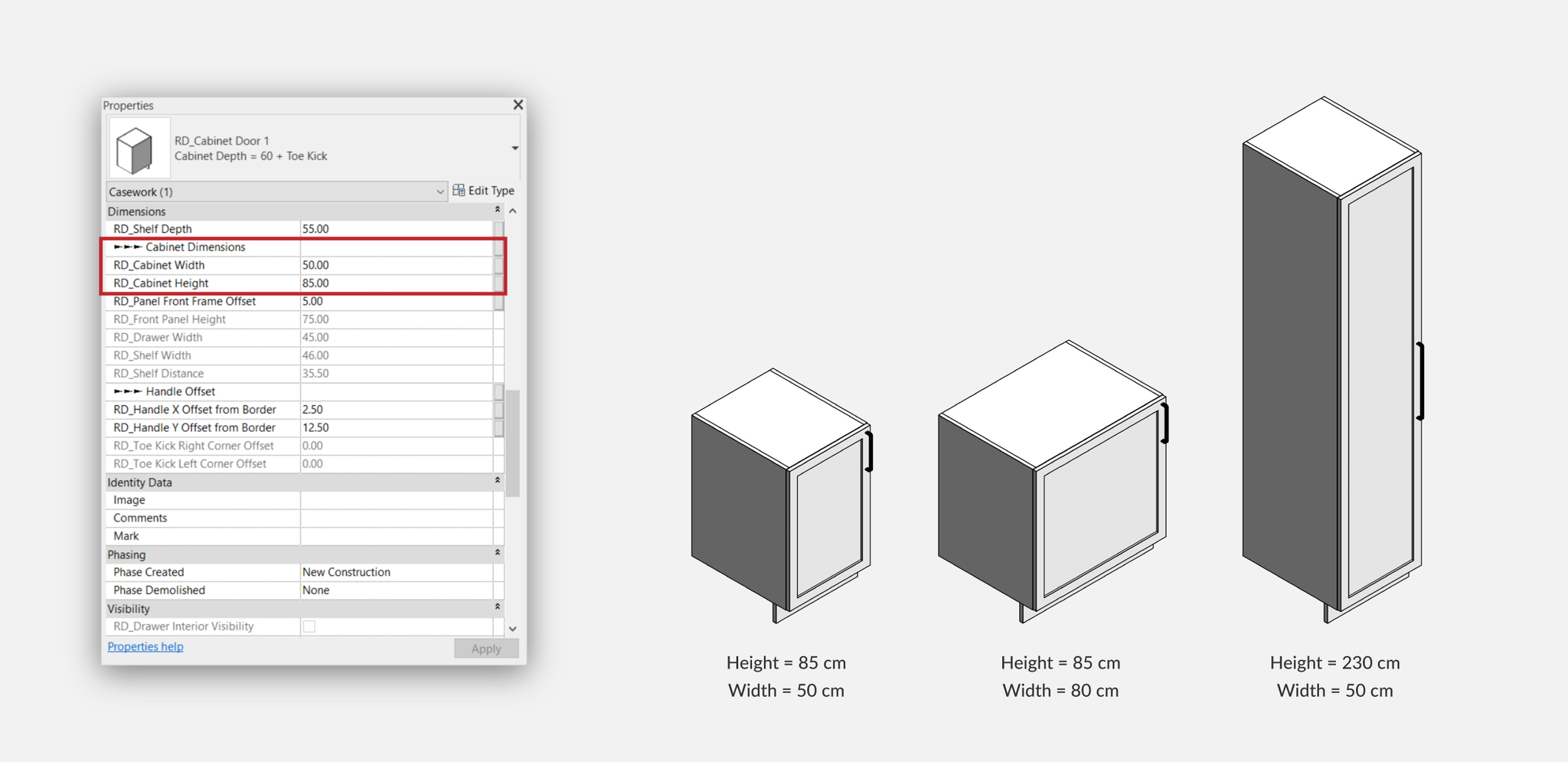 familles de cuisine Revit