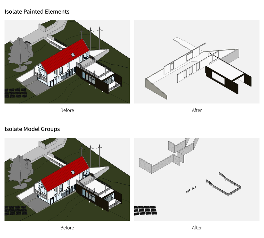 isoler les groupes de modèles Revit