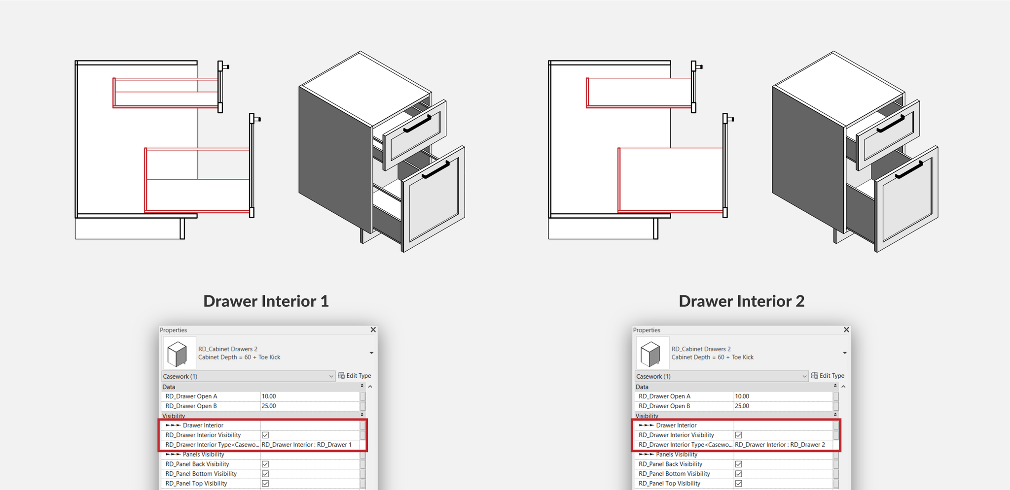 revit kitchen drawers