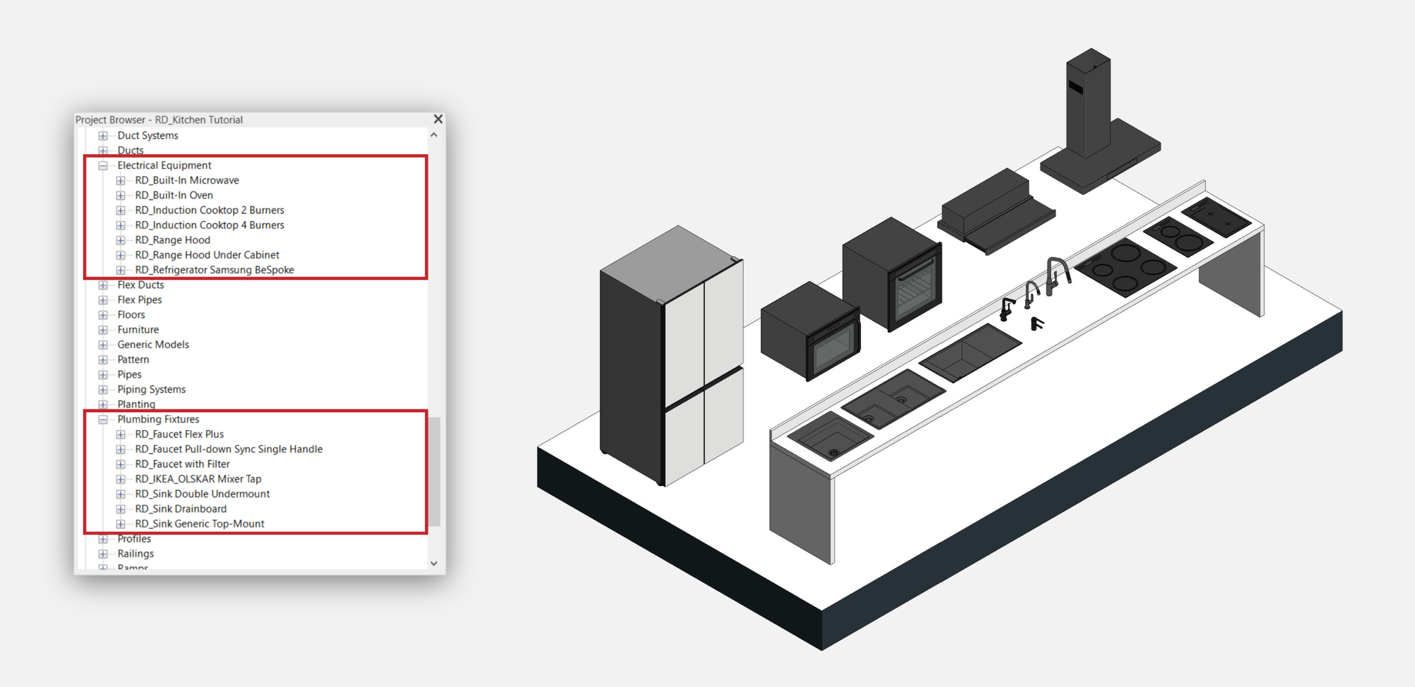 appareils de cuisine Revit