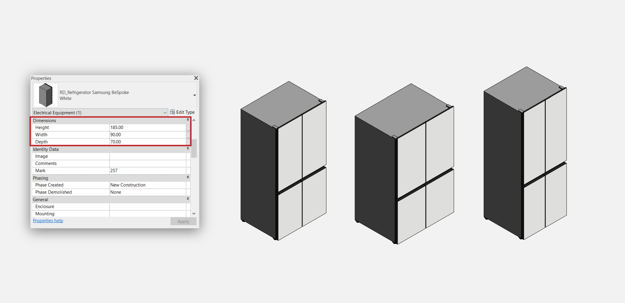 revit samsung sur mesure