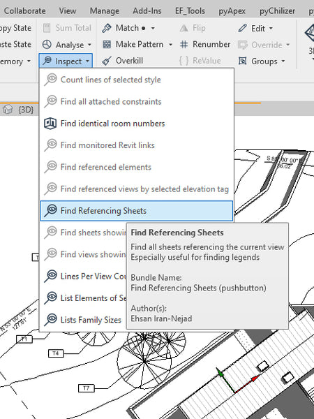 find referencing sheets pyrevit feature