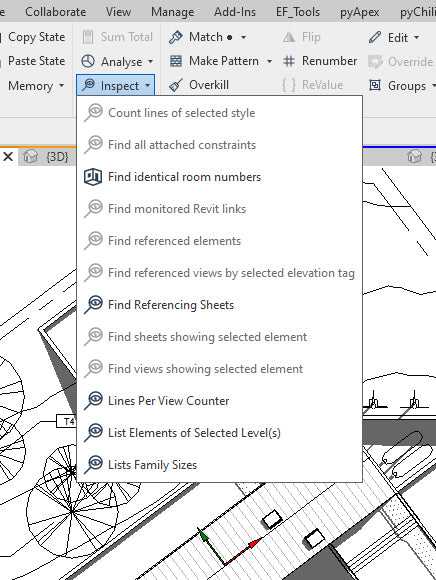 inspecter la fonction Pyrevit