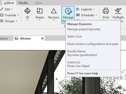 Keynotes feature pyRevit guide
