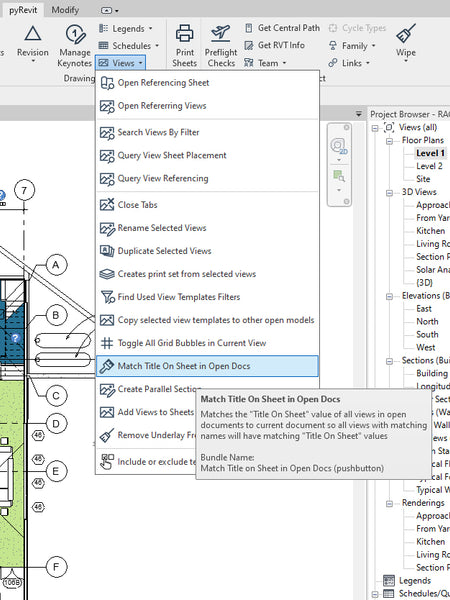 match tittle on sheet in open docs pyrevit feature