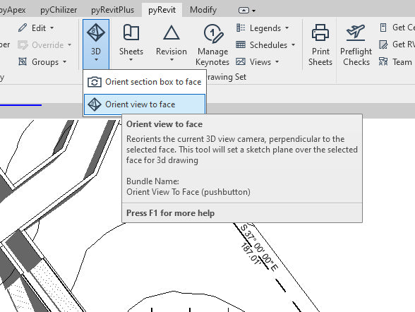 Orient view to face pyrevit feature
