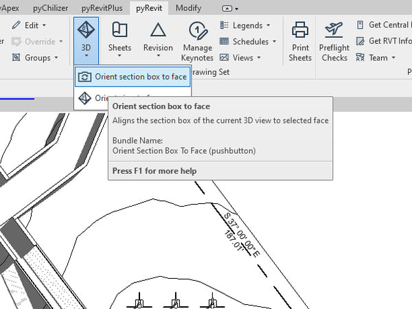 orient section box to face pyrevit feature
