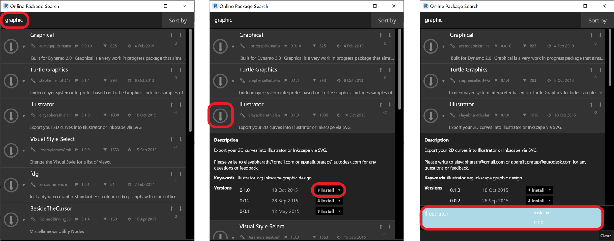 install dynamo packages