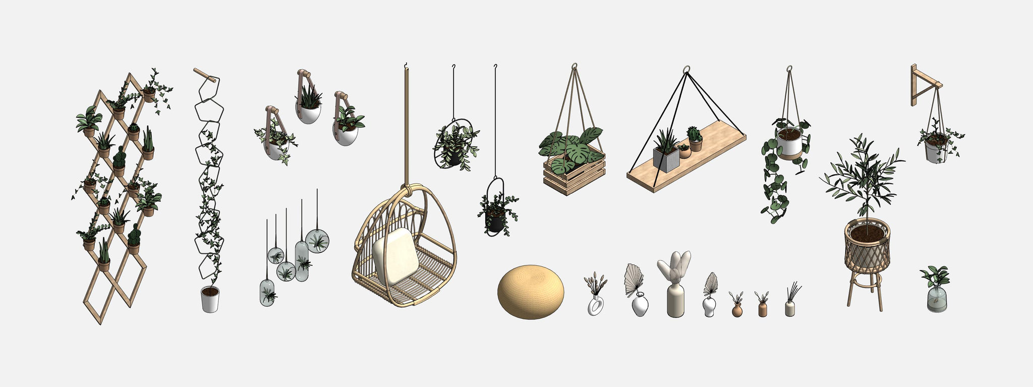 plantes en pot revit