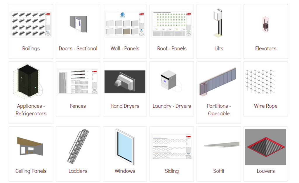 revit families by category