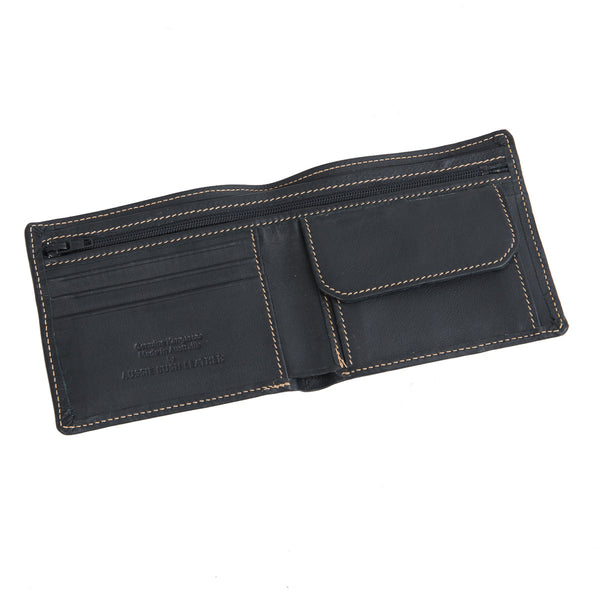 Men&#39;s Wallet with Coin Compartment - Kangaroo - Aussie Bush Leather