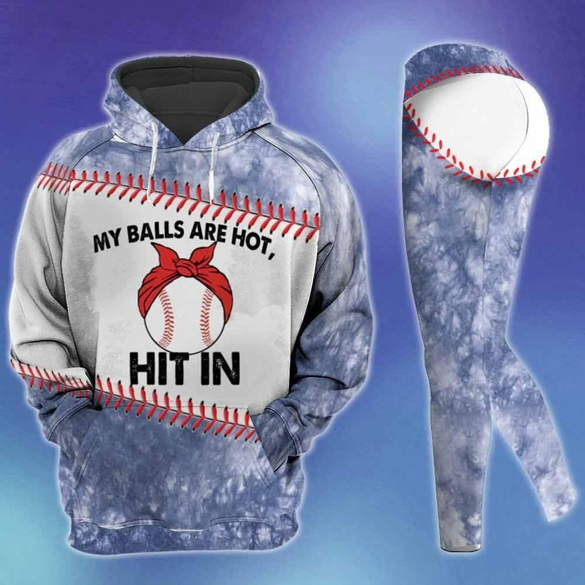 Baseball Hit In Legging Hoodie , Baseball Legging Hoodie