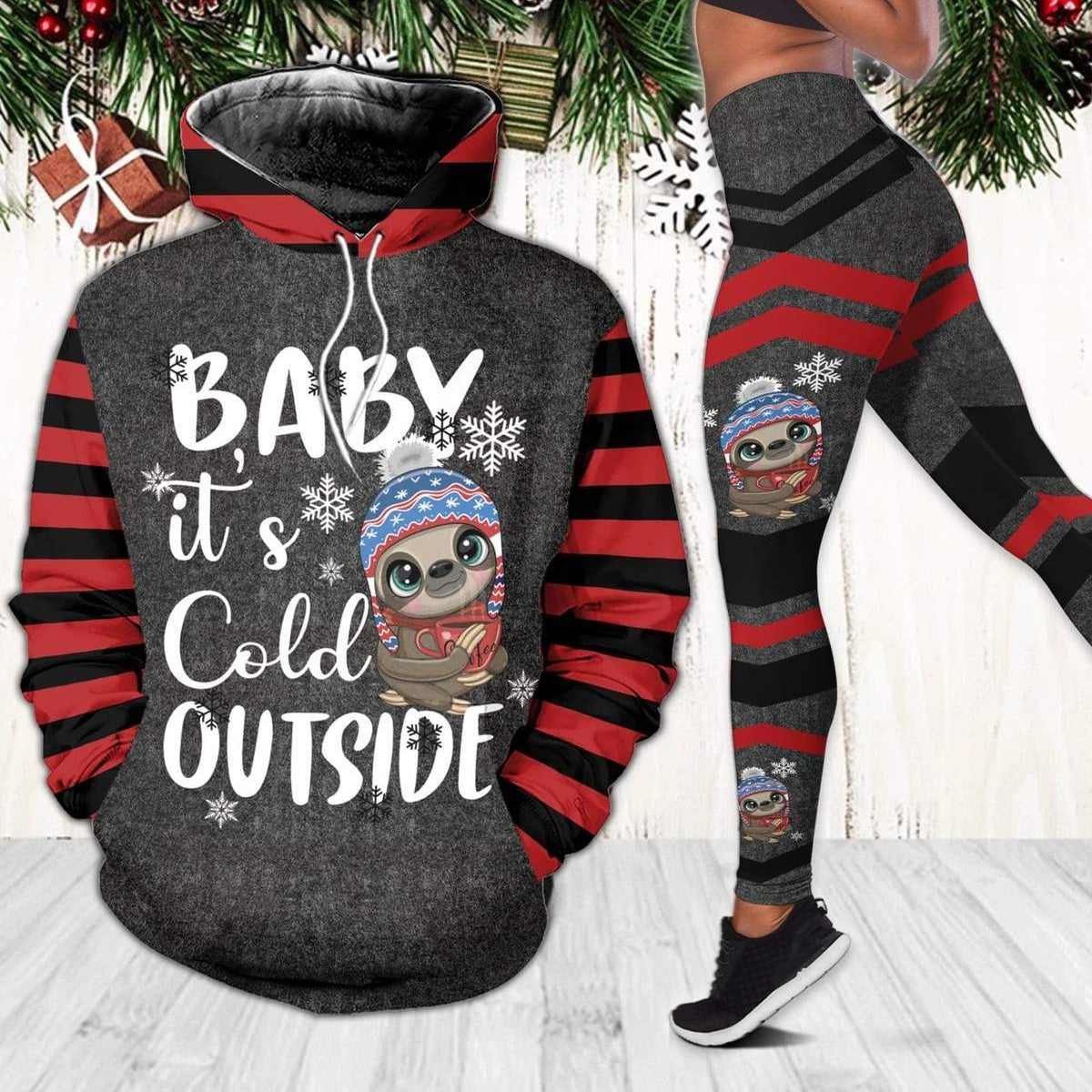 Baby it’s cold outside Legging Hoodie ,Sloth Legging Hoodie