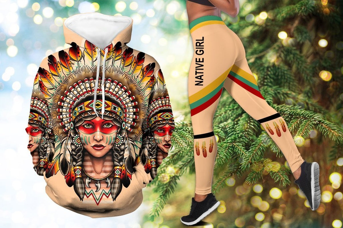 Tribal Girl Native Legging Hoodie, Native Legging Hoodie