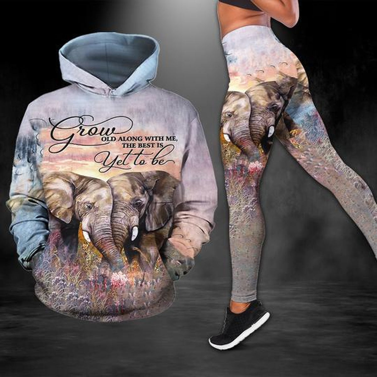 Elephant Yet To Be Couple Legging Hoodie , Elephant Legging Hoodie