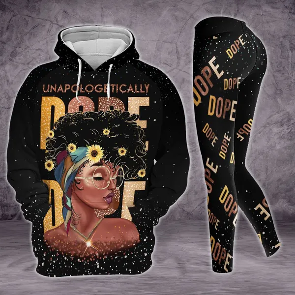 Unapologetically Dope Black Girl African American Legging Hoodie,African Legging Hoodie