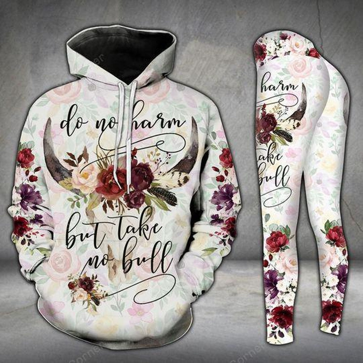 Take No Bull Flower Legging Hoodie, Bull Flower Legging Hoodie