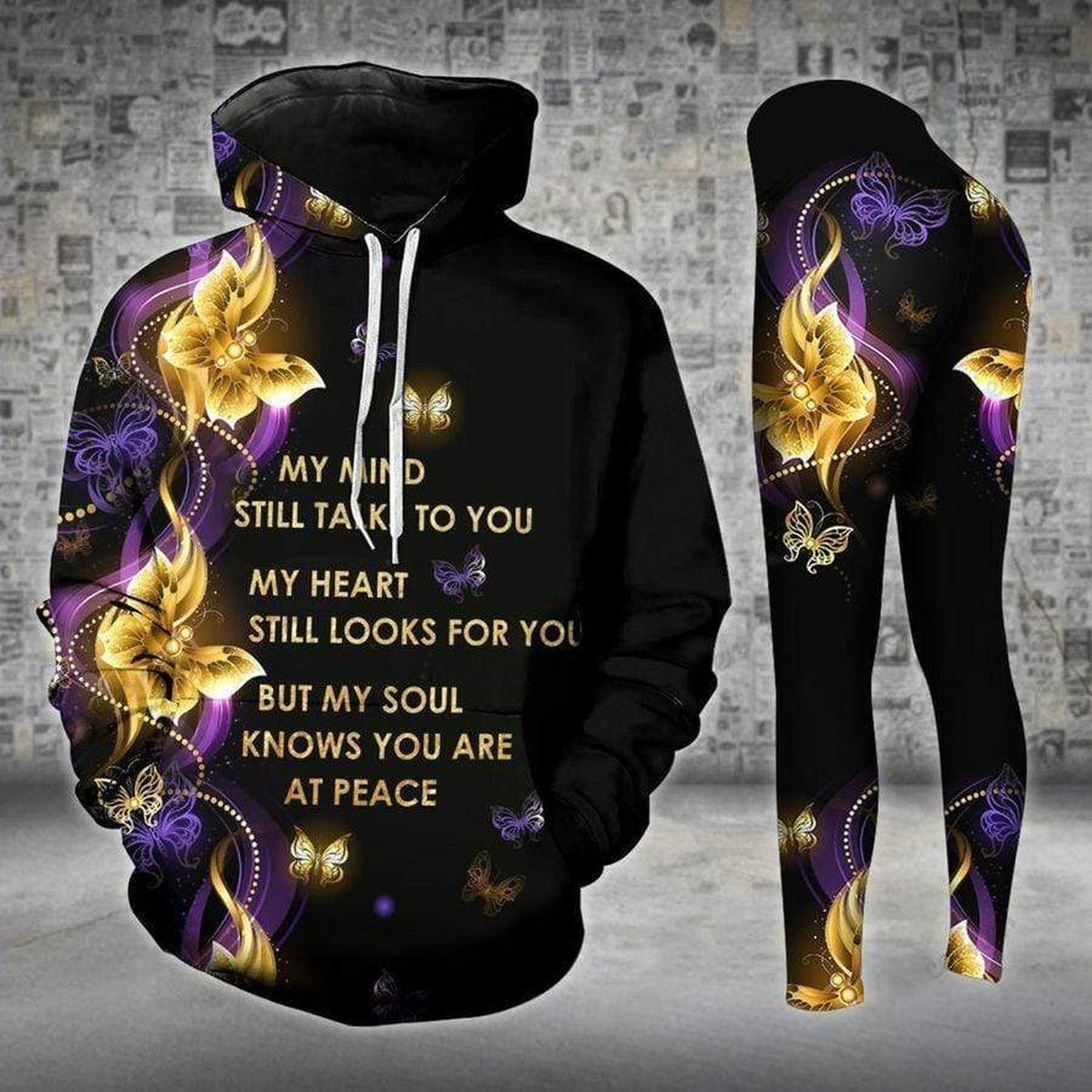 You Are At Peace Butterfly Legging Hoodie , Butterfly Legging Hoodie