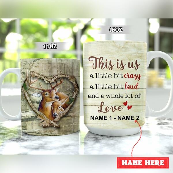 Personalized This Is Us A Whole lot of Love Hunting Couple Mug