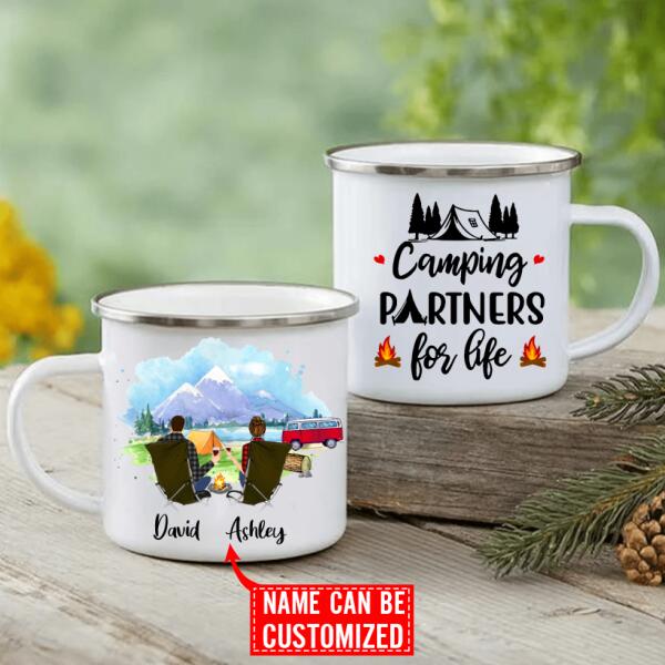 Personalized Camping Mugs – Camping Partners For Life, Couple Camping Mugs