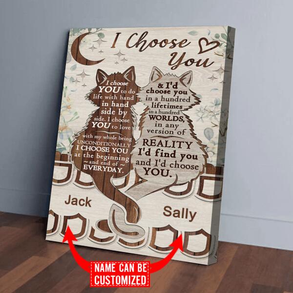 Personalized Cat Canvas Wall Art- I Choose You