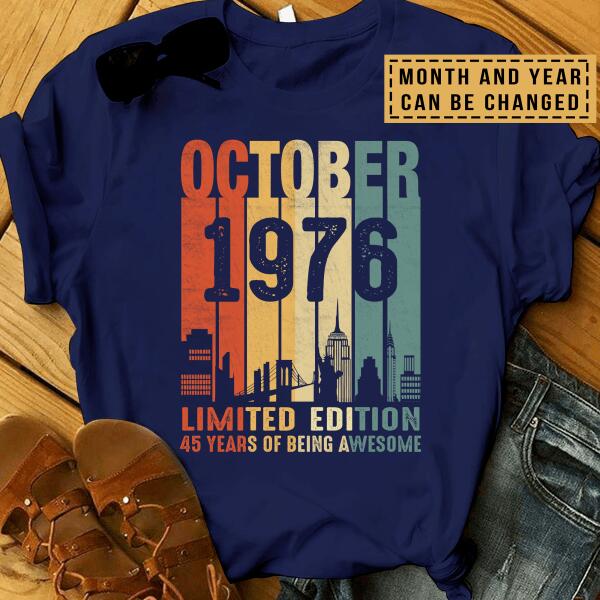 Birth Month, Birth Year Can Be Changed – Limited Edition, Years Of Being Awesome T-Shirt