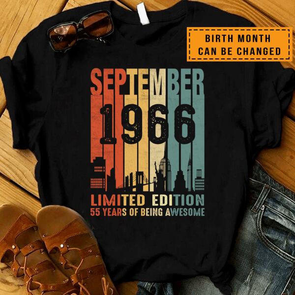 Birth Month Can Be Changed – 1966 Limited Edition 55 Years Of Being Awesome T-Shirt