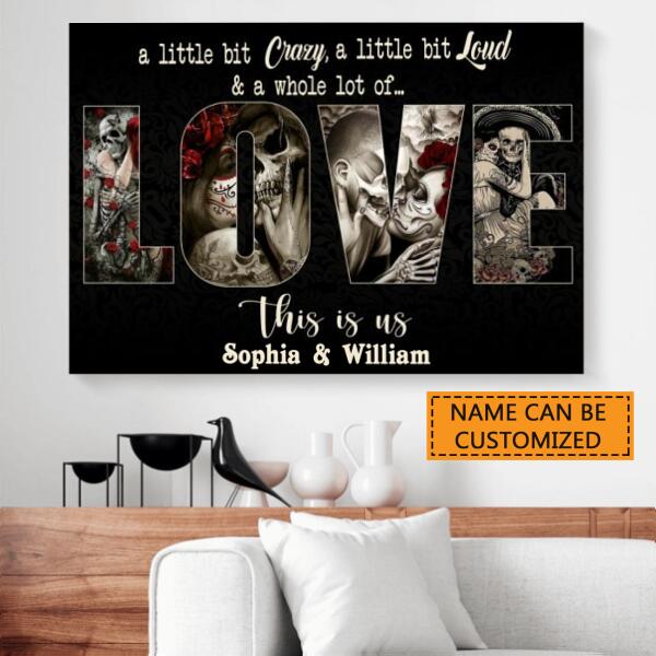 Personalized Sugar Skull Couple Poster Whole Lot Of Love