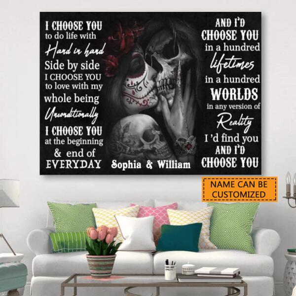 Personalized Skeleton Couple Poster I Choose You
