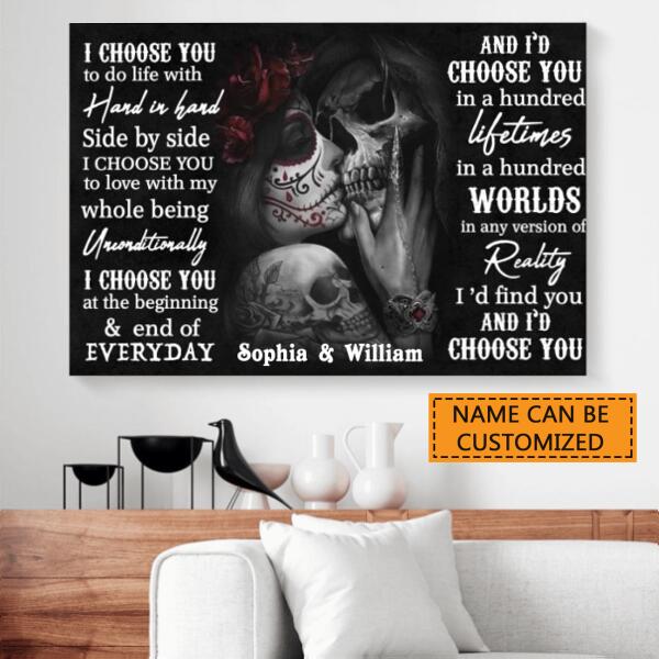 Personalized Skeleton Couple Poster I Choose You