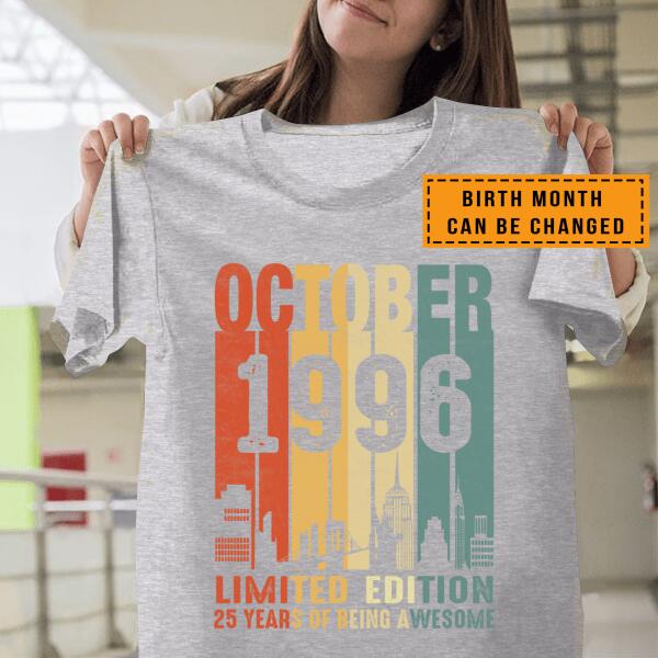Birth Month Can Be Changed – 1996 Limited Edition 25 Years Of Being Awesome Shirt