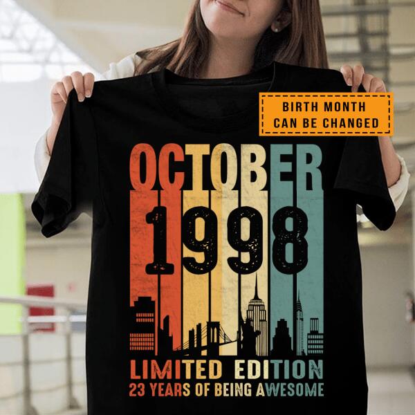 Birth Month Can Be Changed – 1998 Limited Edition 23 Years Of Being Awesome Shirt