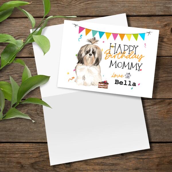 Shih Tzu Personalized Birthday Card From The Dog