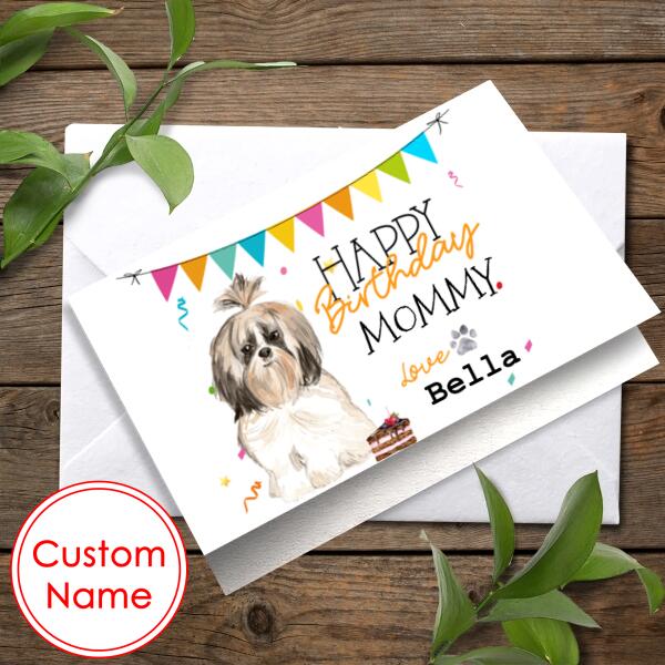 Shih Tzu Personalized Birthday Card From The Dog