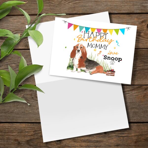 Basset Hound Personalized Birthday Card From The Dog