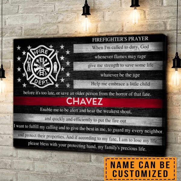 Personalized Firefighter Canvas – Firefighter’s Prayer