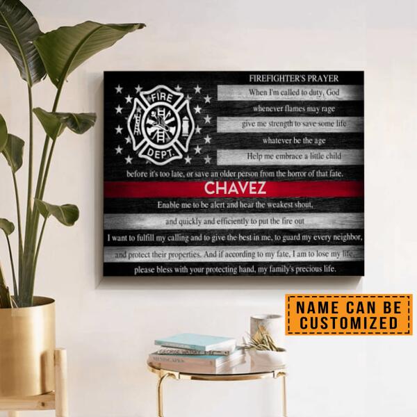 Personalized Firefighter Canvas – Firefighter’s Prayer