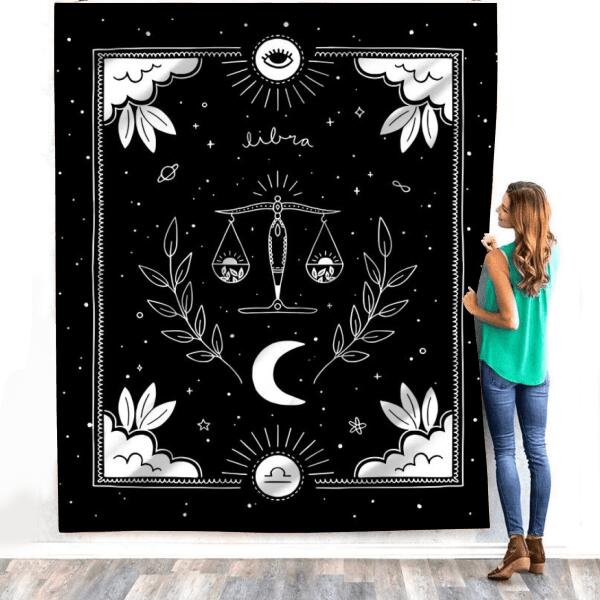 Personalized Zodiac Sign Blanket – Celestial Starry Night Sky