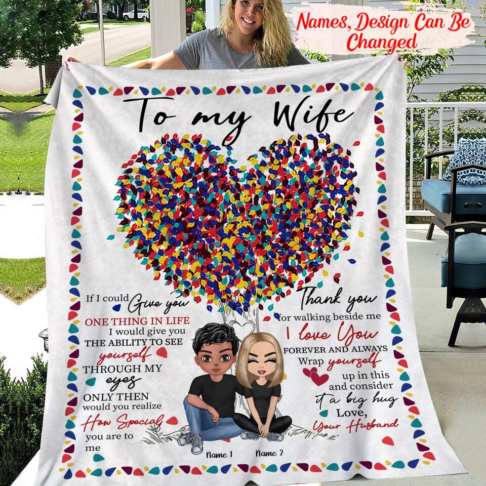Personalized To My Wife I Love You Blanket, Custom Husband And Wife Blanket