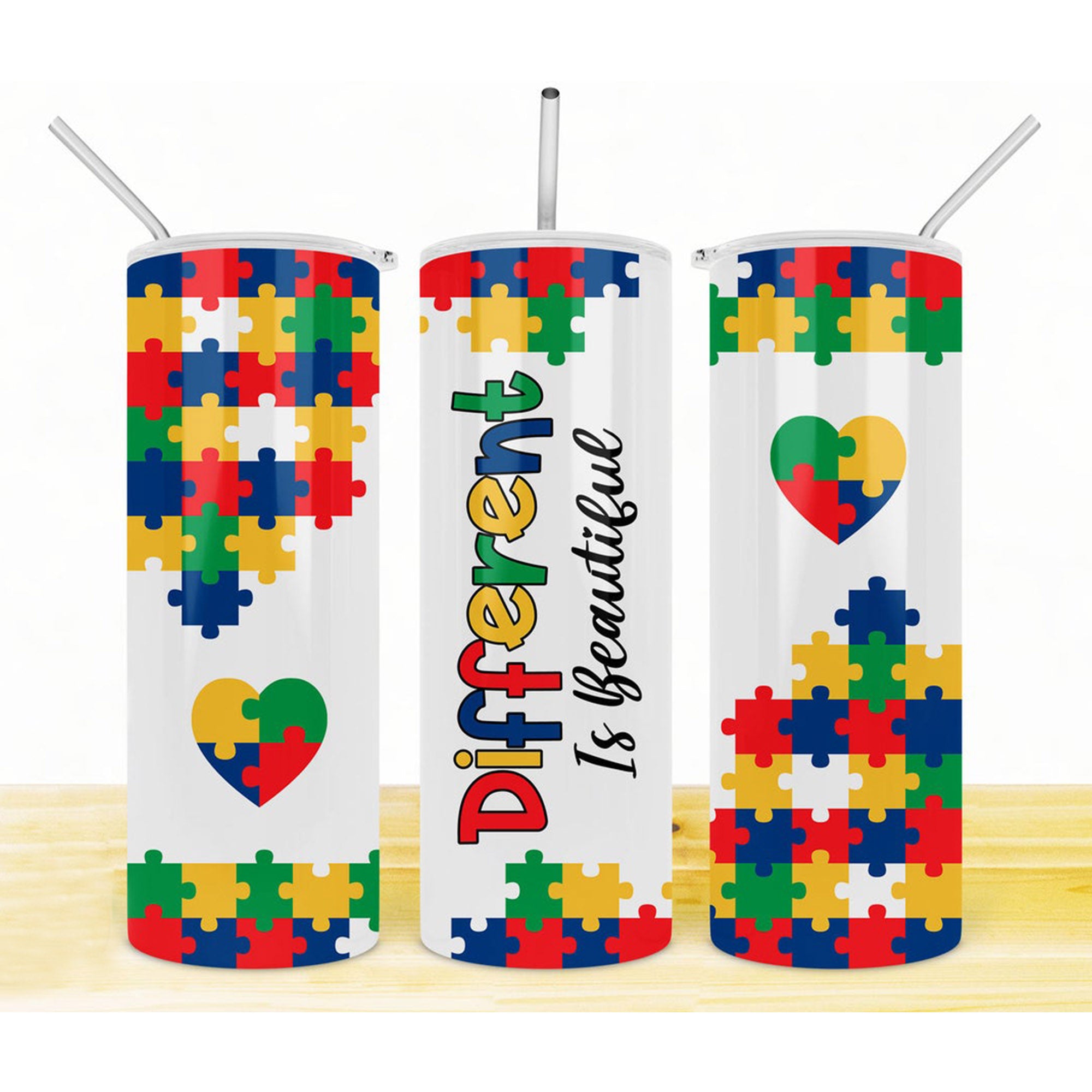 Different Is Beautiful Autism Skinny Tumbler