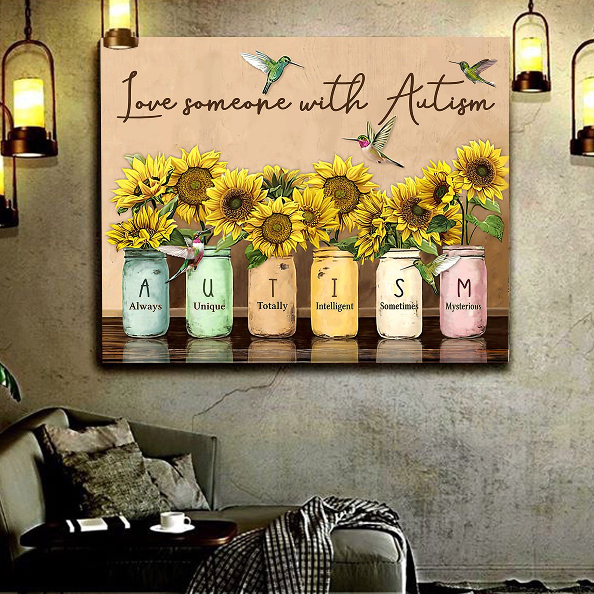 Autism Canvas – Love Someone With Autism, Wall Art Home Decor