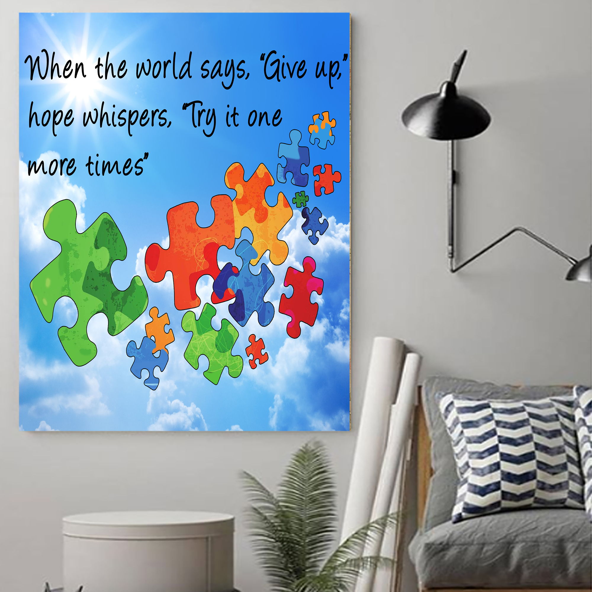 Autism Canvas – Try It One More Times, Wall Art Home Decor